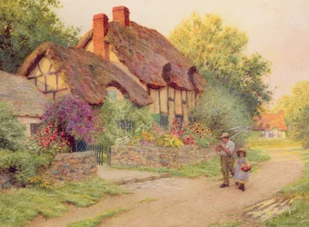 After the Shower: Man with a Scythe